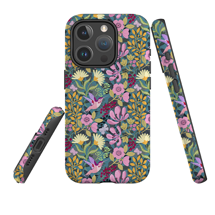 iPhone MagSafe Tough Case - Hummingbird Pattern By Bex Parkin