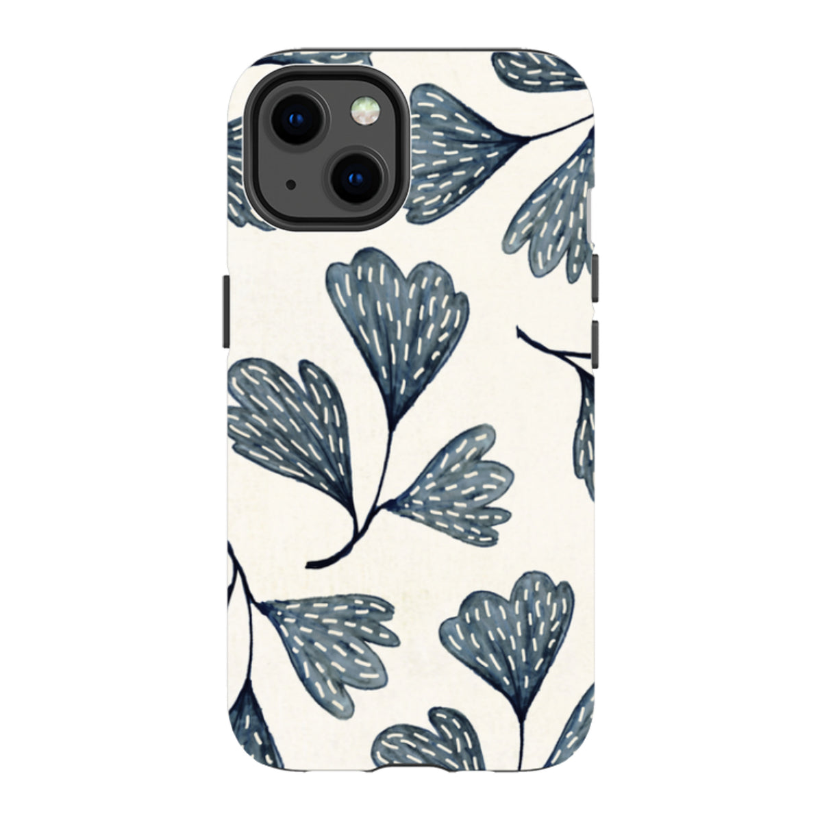 iPhone MagSafe Tough Case - Indigo Leaves By Katherine Quinn