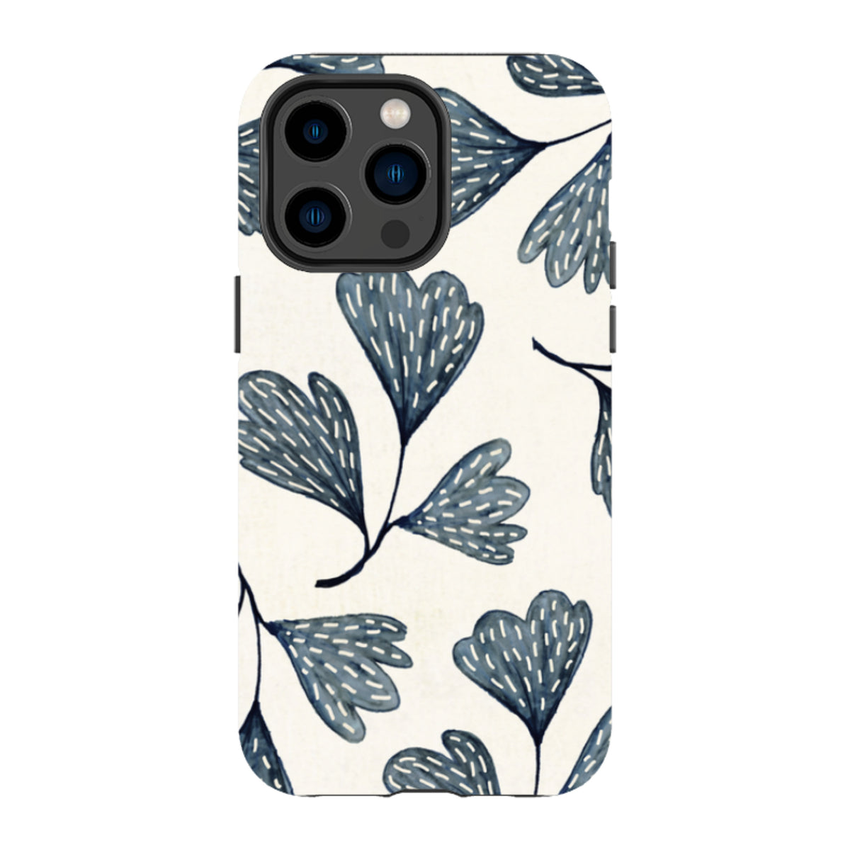 iPhone MagSafe Tough Case - Indigo Leaves By Katherine Quinn