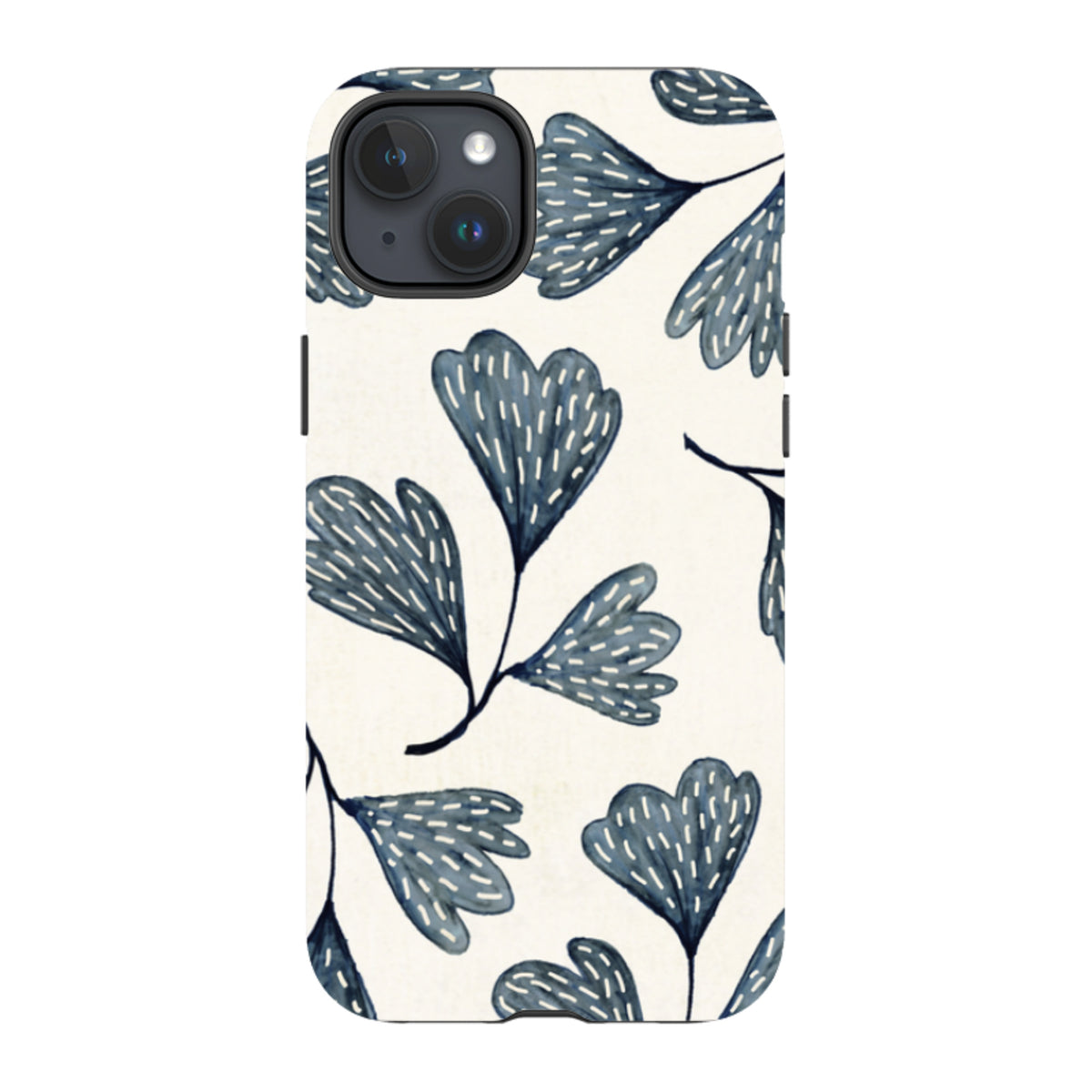 iPhone MagSafe Tough Case - Indigo Leaves By Katherine Quinn