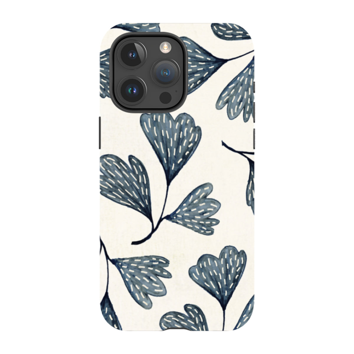 iPhone MagSafe Tough Case - Indigo Leaves By Katherine Quinn