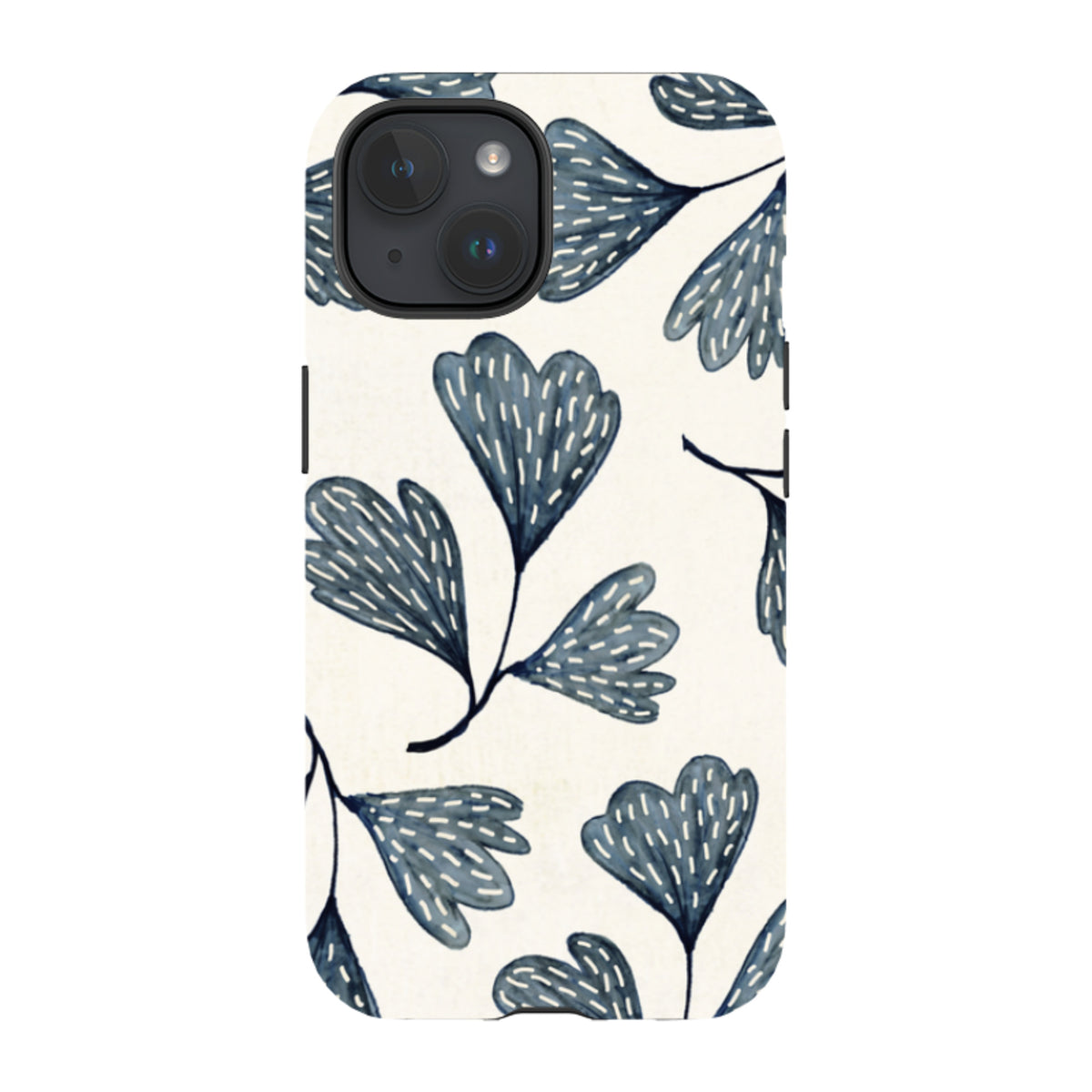 iPhone MagSafe Tough Case - Indigo Leaves By Katherine Quinn