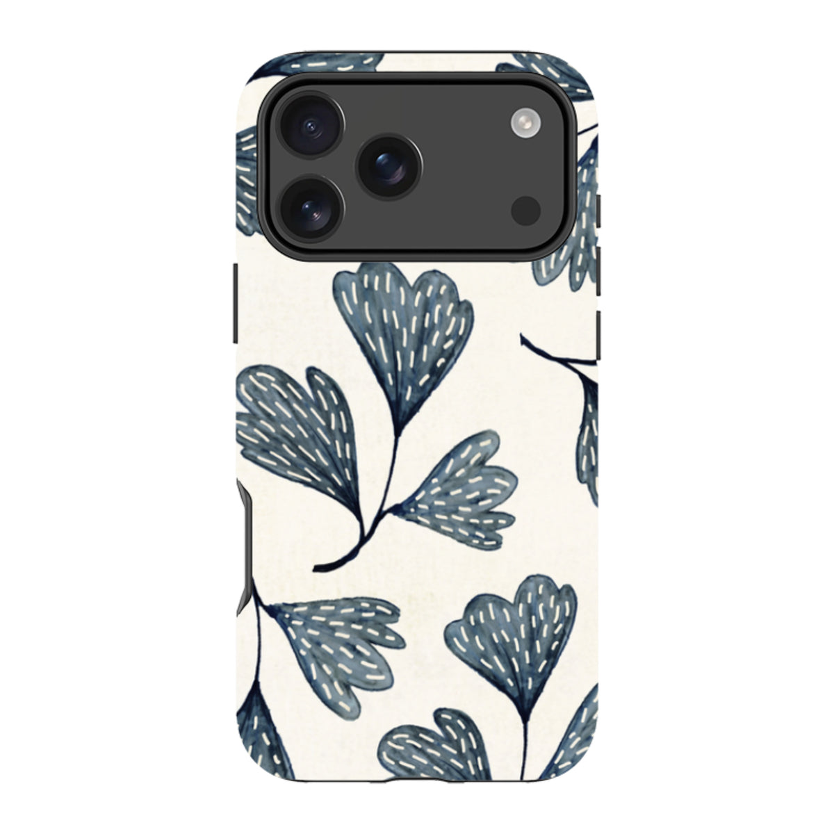 iPhone MagSafe Tough Case - Indigo Leaves By Katherine Quinn