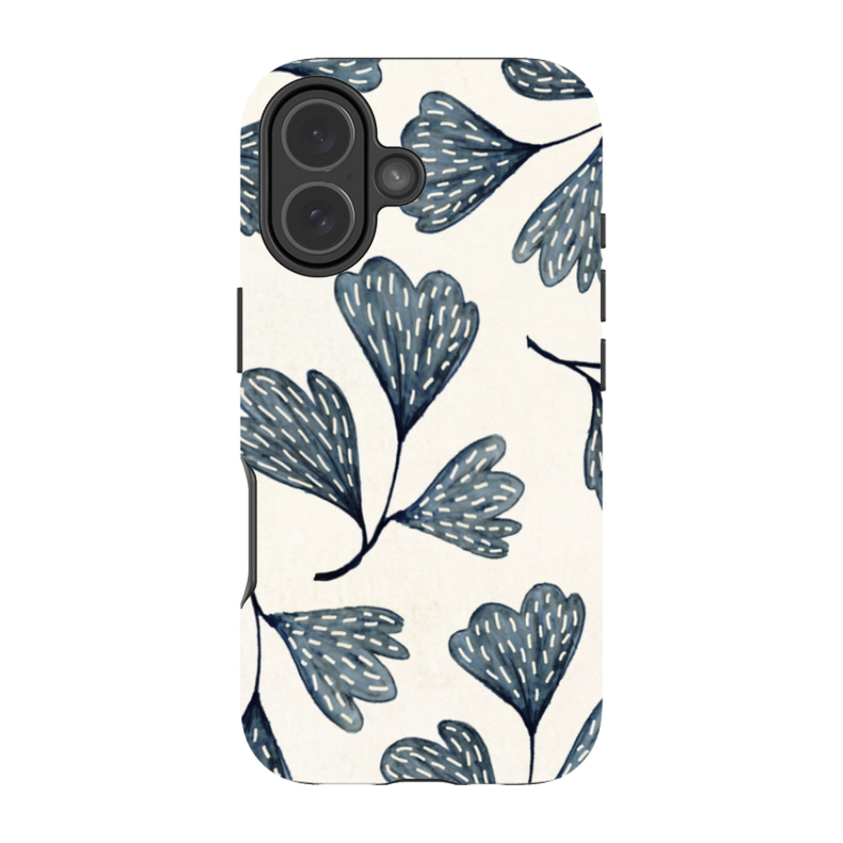 iPhone MagSafe Tough Case - Indigo Leaves By Katherine Quinn
