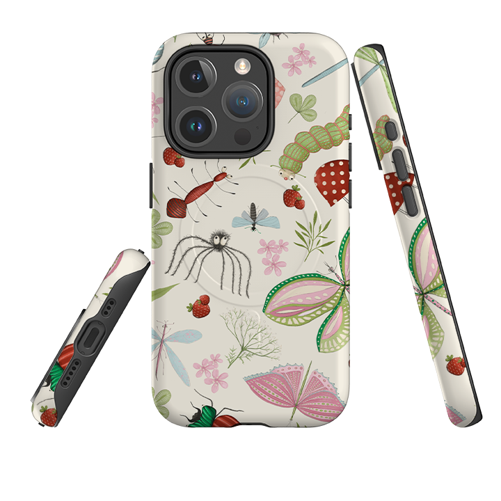 iPhone MagSafe Tough Case -  Insects Pattern By Maja Lindberg