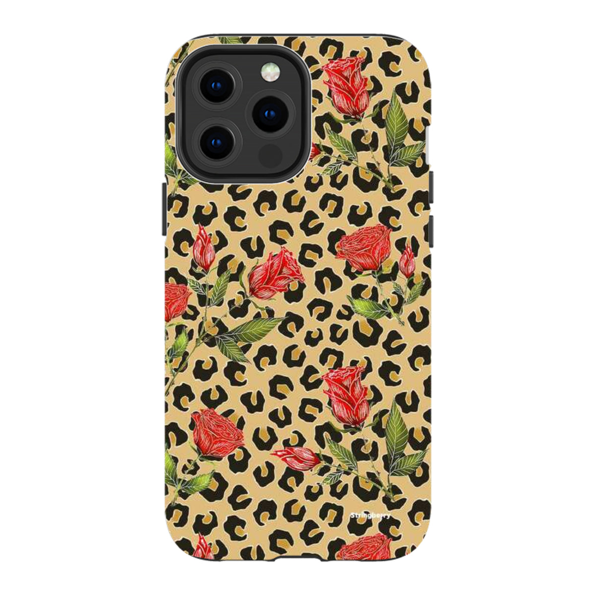 iPhone MagSafe Tough Case - Leopard Print Rose Pattern By Catherine Rowe