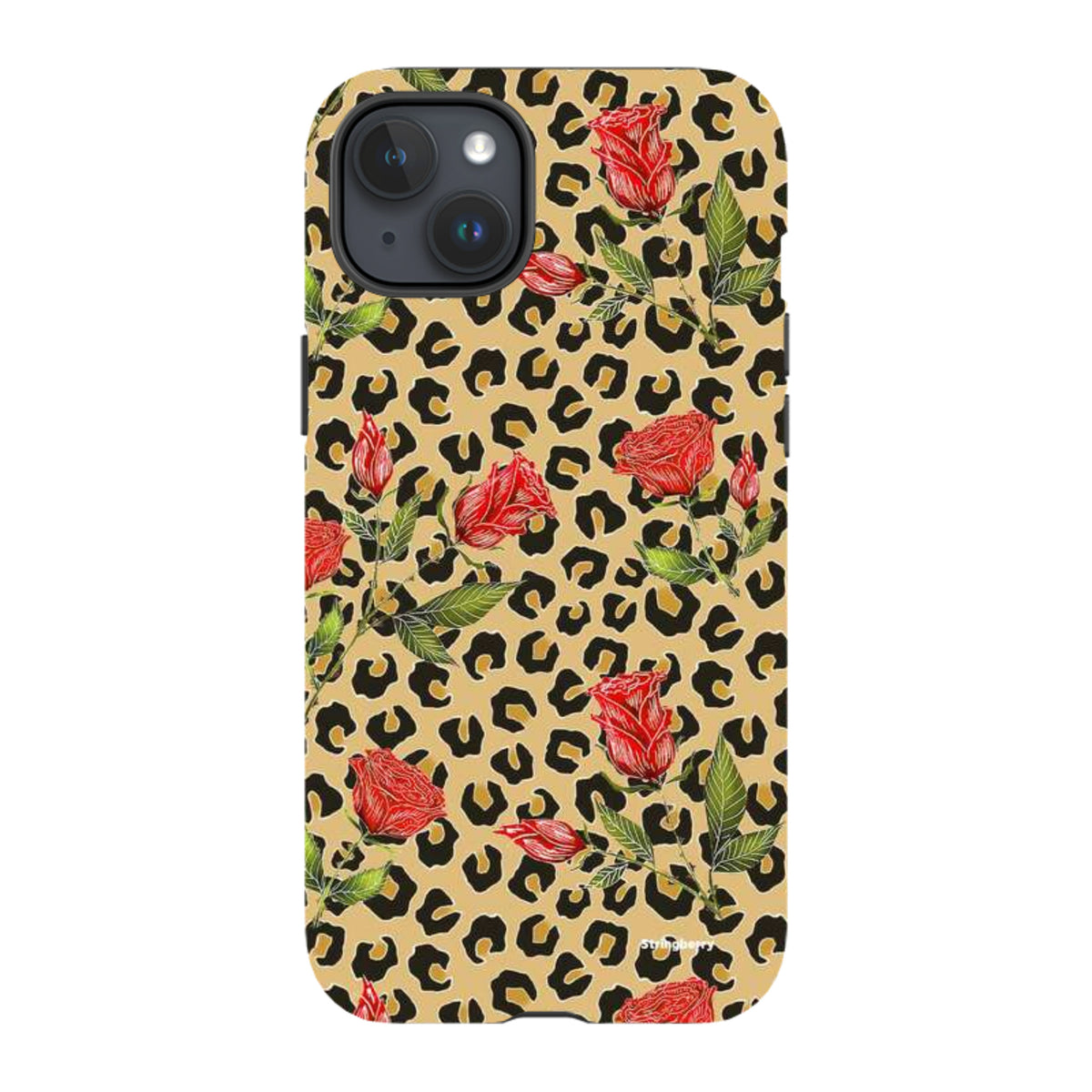 iPhone MagSafe Tough Case - Leopard Print Rose Pattern By Catherine Rowe