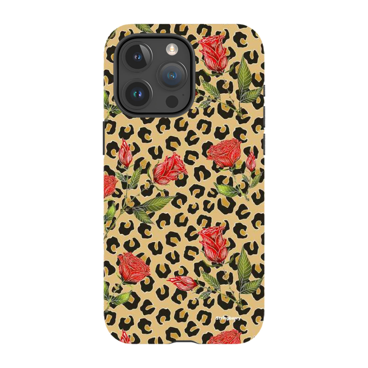 iPhone MagSafe Tough Case - Leopard Print Rose Pattern By Catherine Rowe