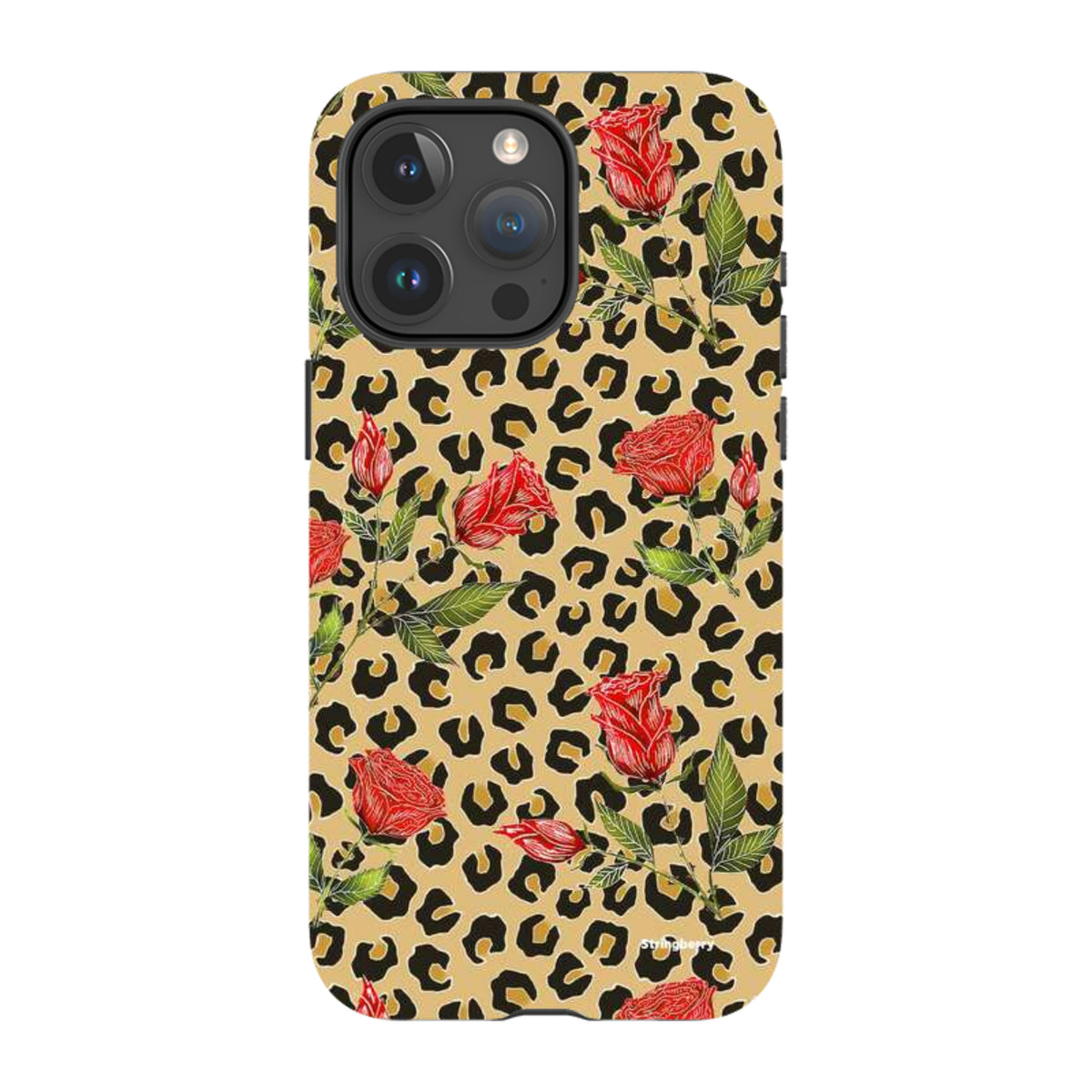 iPhone MagSafe Tough Case - Leopard Print Rose Pattern By Catherine Rowe