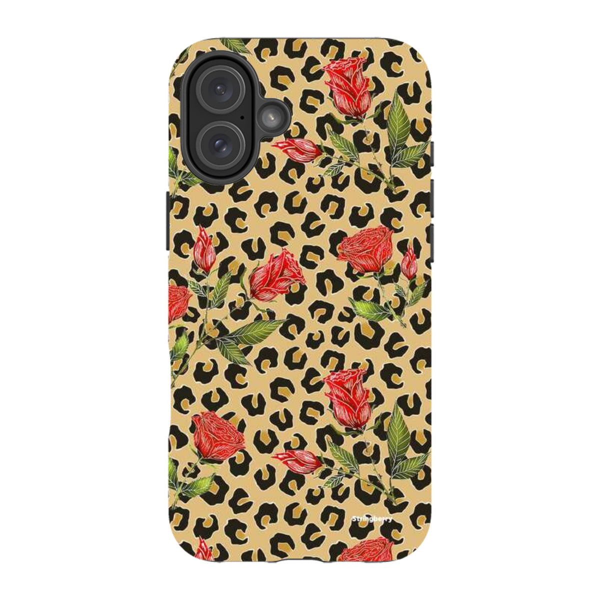 iPhone MagSafe Tough Case - Leopard Print Rose Pattern By Catherine Rowe