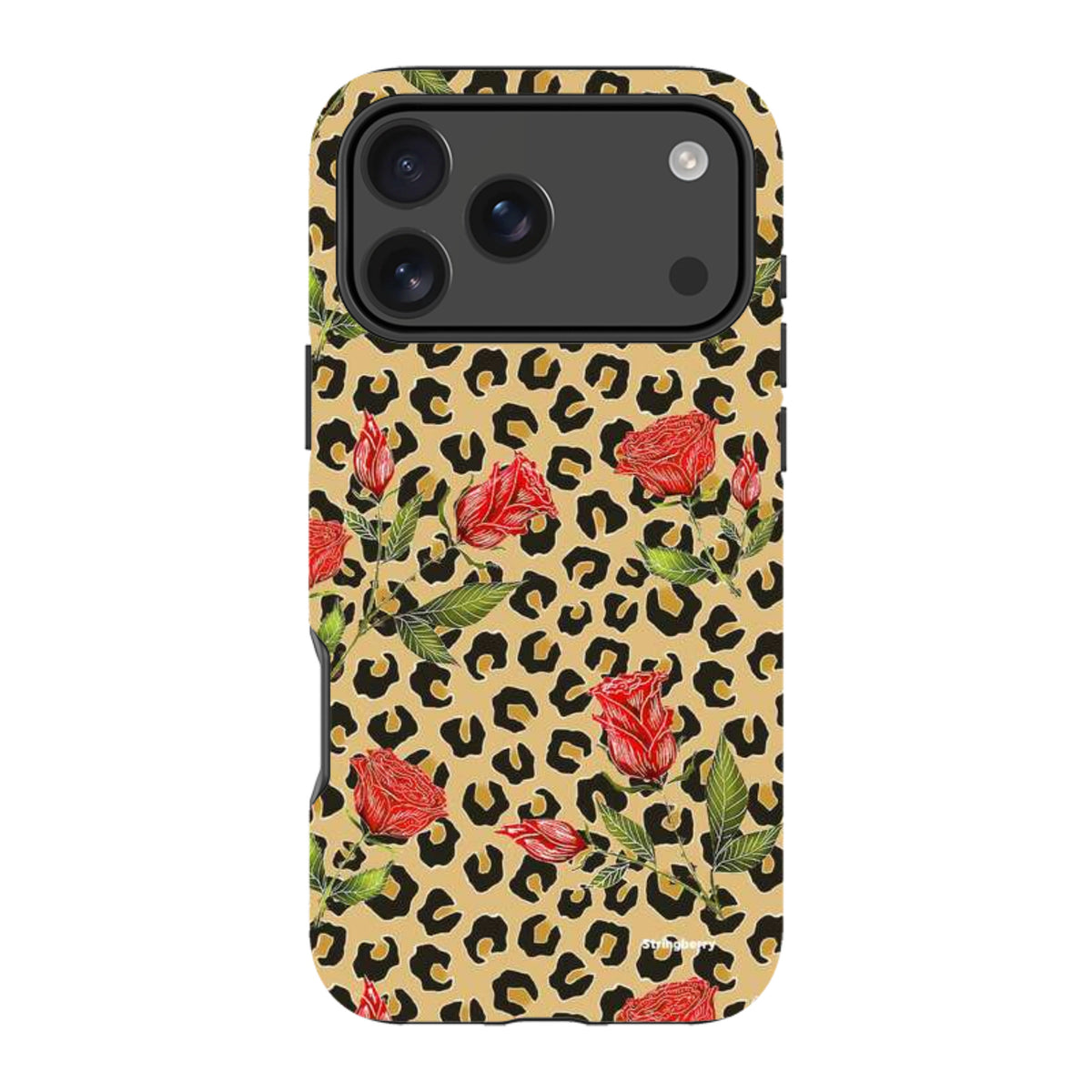 iPhone MagSafe Tough Case - Leopard Print Rose Pattern By Catherine Rowe