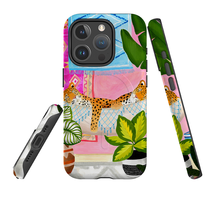 iPhone MagSafe Tough Case - Leopards in Hammock By Bex Parkin