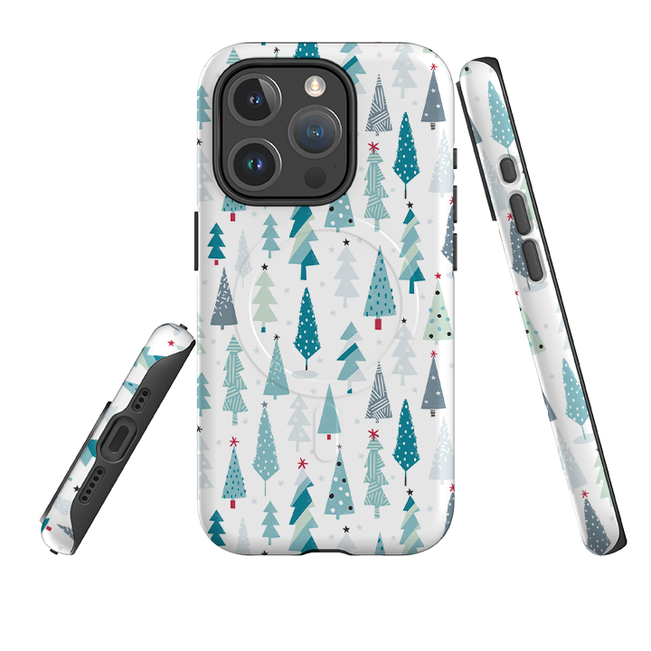 iPhone MagSafe Tough Case - Little Xmas Trees By Ali Brookes