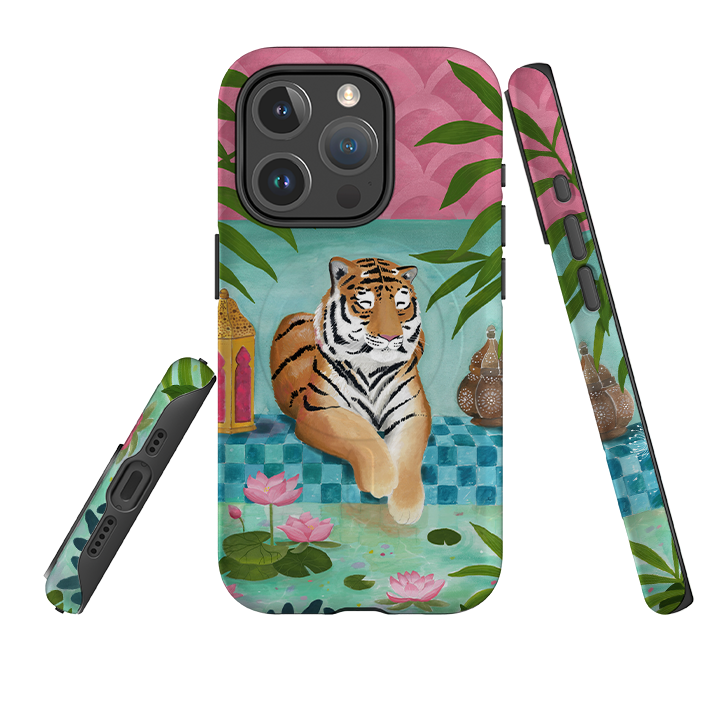 iPhone MagSafe Tough Case - Lotus Tiger By Bex Parkin