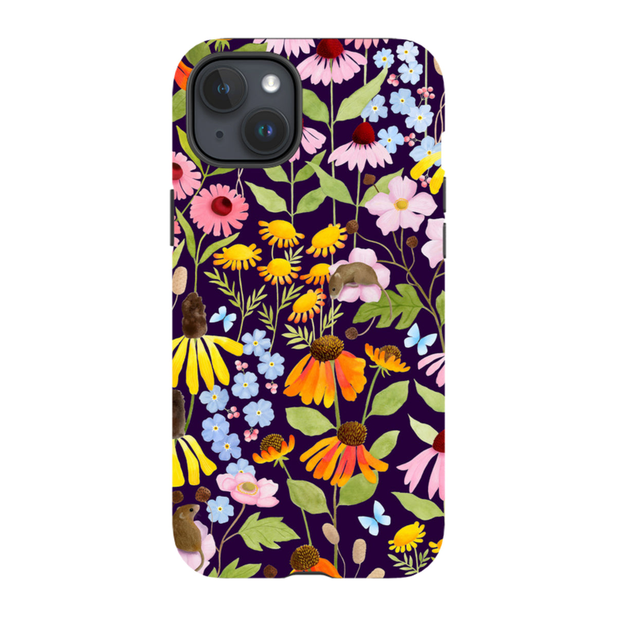 iPhone MagSafe Tough Case -  Mice and Wild Flowers By Bex Parkin