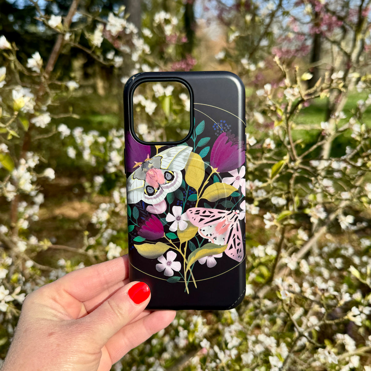iPhone MagSafe Tough Case - Moon Moths By Bex Parkin