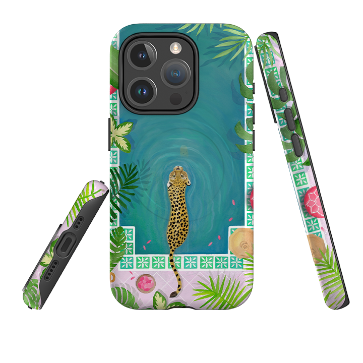 iPhone MagSafe Tough Case - Morocco Pool Leopard By Bex Parkin