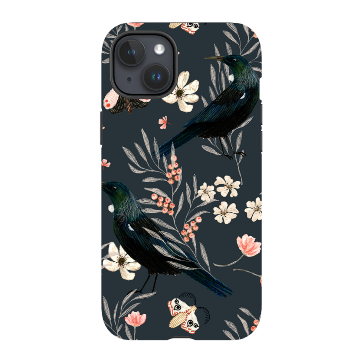 iPhone MagSafe Tough Case - Moths and Tuis By Katherine Quinn