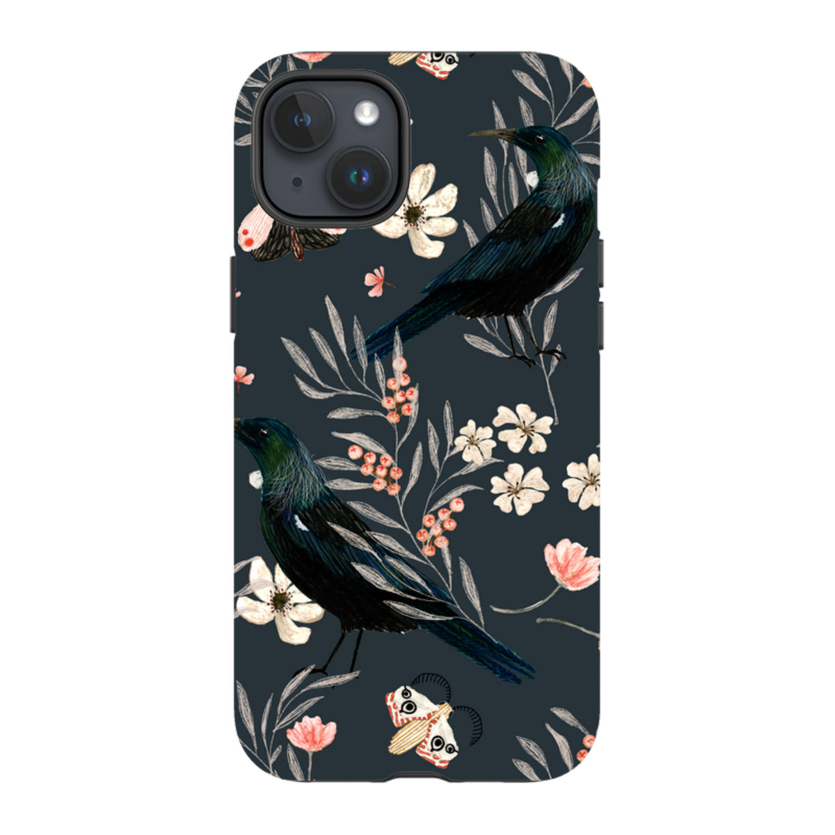 iPhone MagSafe Tough Case - Moths and Tuis By Katherine Quinn