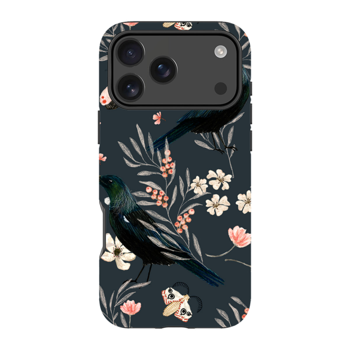 iPhone MagSafe Tough Case - Moths and Tuis By Katherine Quinn
