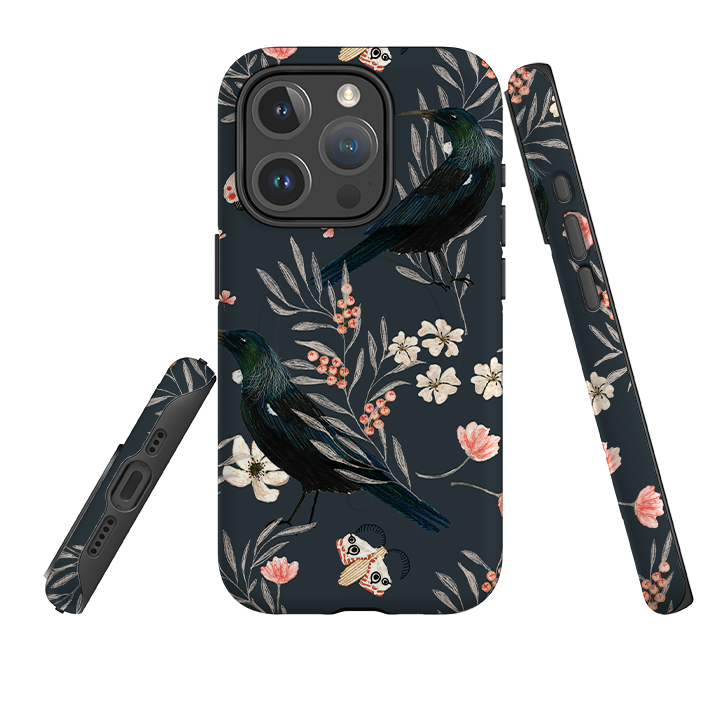 iPhone MagSafe Tough Case - Moths and Tuis By Katherine Quinn