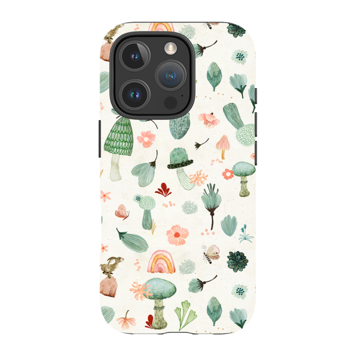 iPhone MagSafe Tough Case - Mushroom World Cream By Katherine Quinn