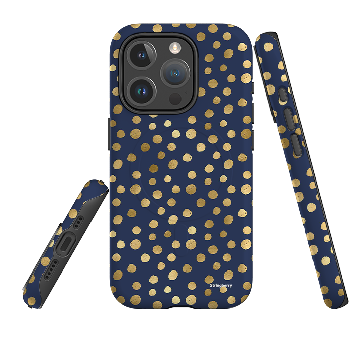 iPhone MagSafe Tough Case -  Navy Polka