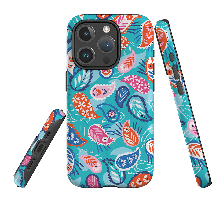 iPhone MagSafe Tough Case -  Paisley Blue By Ali Brookes
