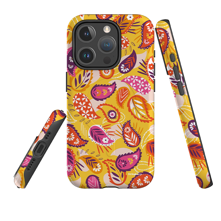 iPhone MagSafe Tough Case -  Paisley Yellow By Ali Brookes