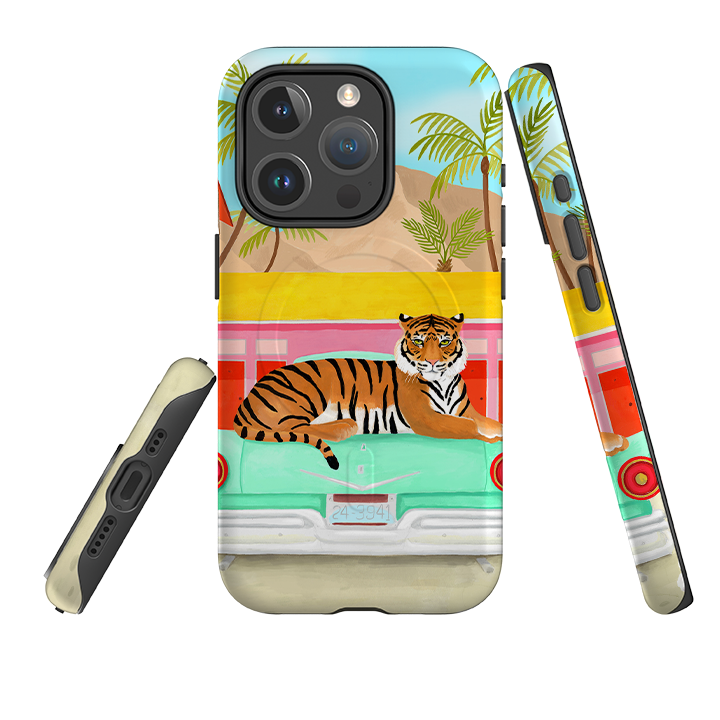 iPhone MagSafe Tough Case - Palm Motel Tiger By Bex Parkin