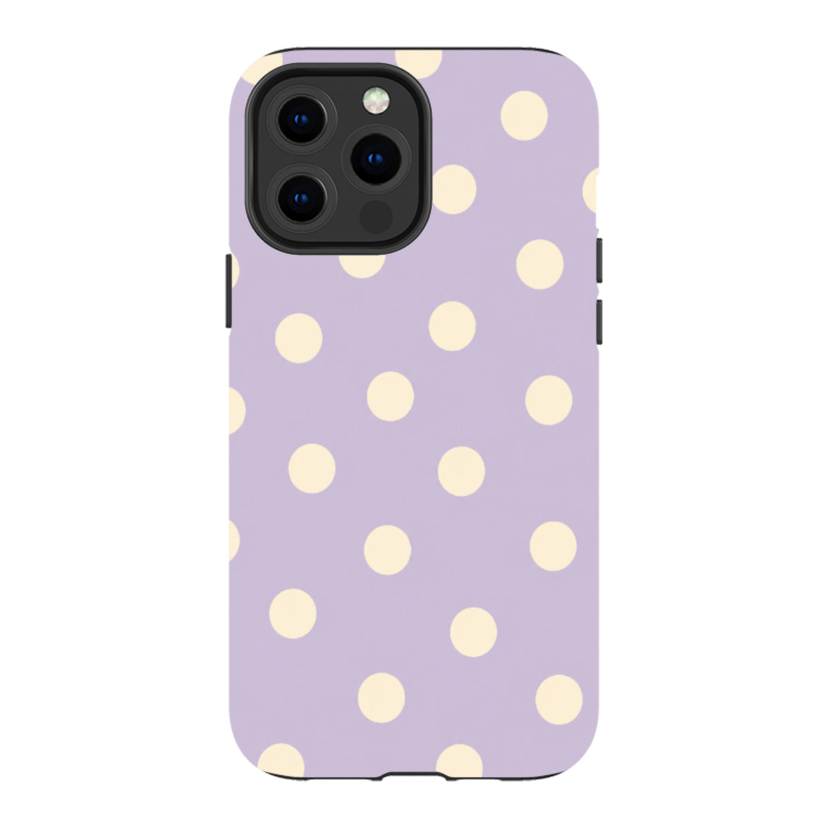 iPhone MagSafe Tough Case - Pastel Purple & Cream Polka Dot