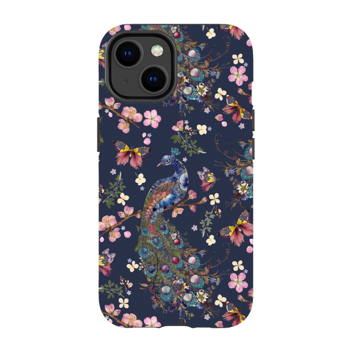 iPhone MagSafe Tough Case -  Peacock and Cherry Blossoms Iris By Helen Ahpornsiri