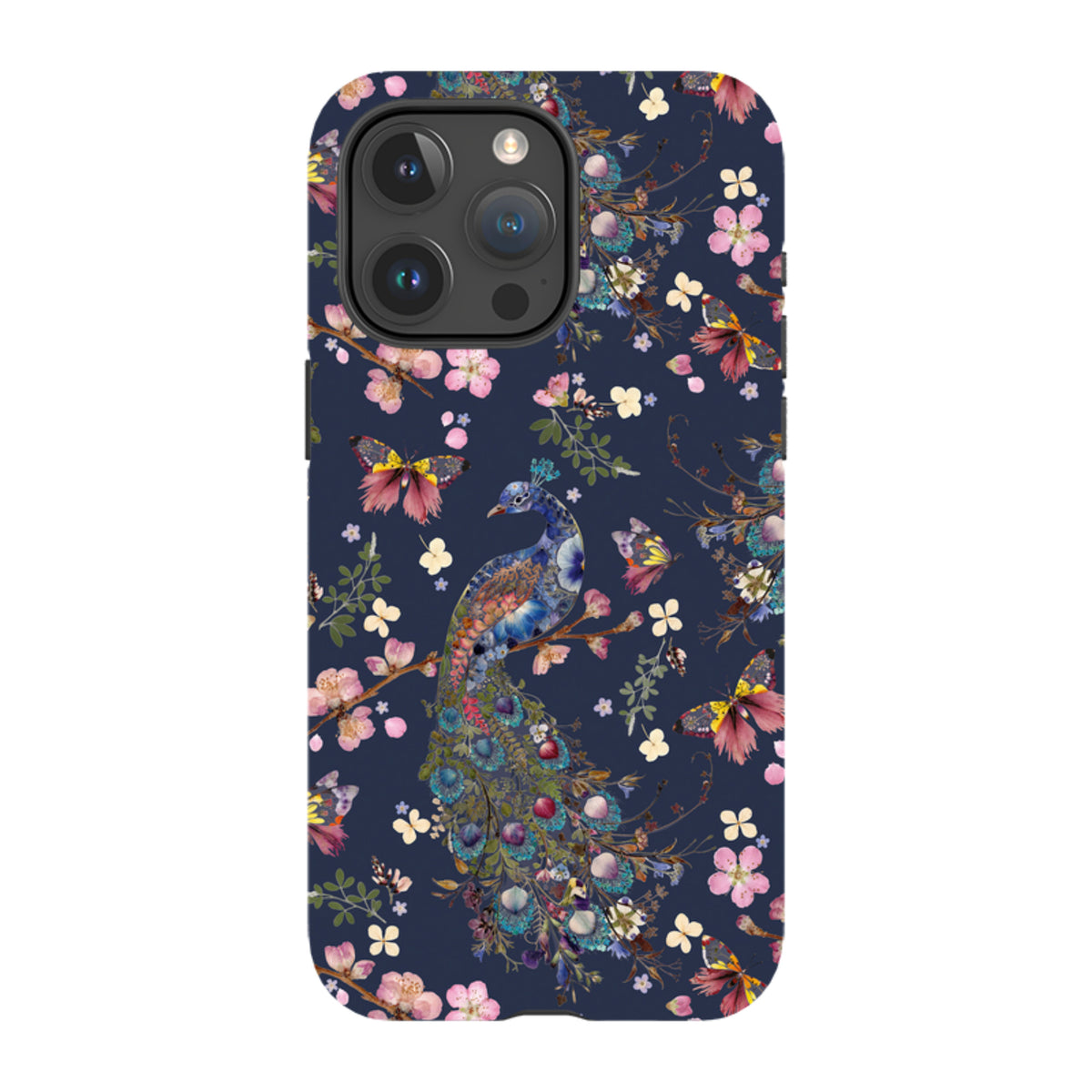 iPhone MagSafe Tough Case -  Peacock and Cherry Blossoms Iris By Helen Ahpornsiri