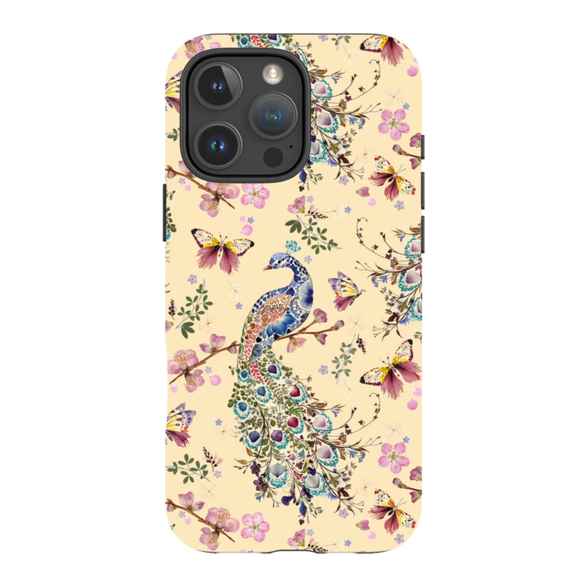 iPhone MagSafe Tough Case -  Peacock and Cherry Blossoms Lily By Helen Ahpornsiri