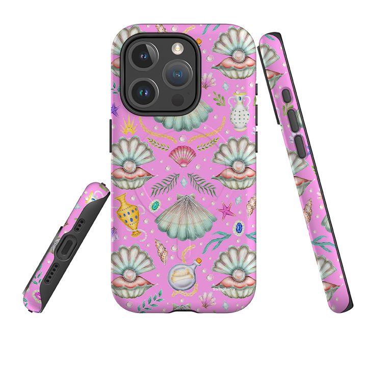 iPhone MagSafe Tough Case - Pearls Fantasy Candy Pink By Catherine Rowe
