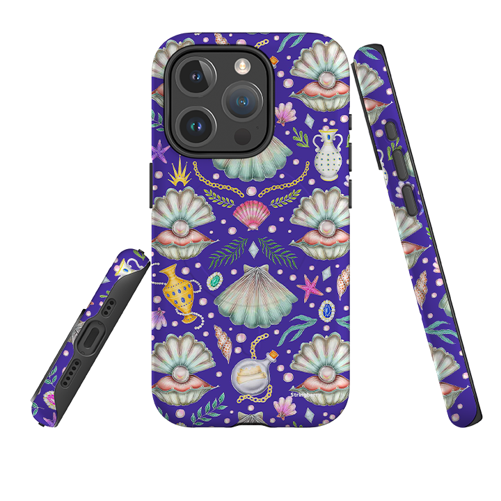 iPhone MagSafe Tough Case - Pearls Fantasy Indigo By Catherine Rowe