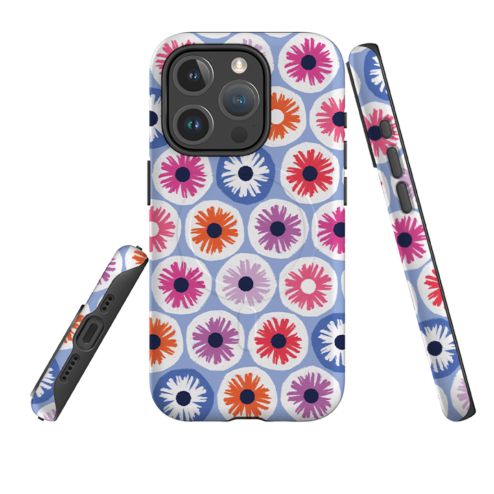 iPhone MagSafe Tough Case -  Penny Flowers Light Blue By Ali Brookes