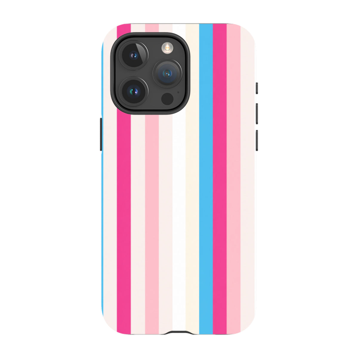 iPhone MagSafe Tough Case - Pink, Blue & Cream Stripe