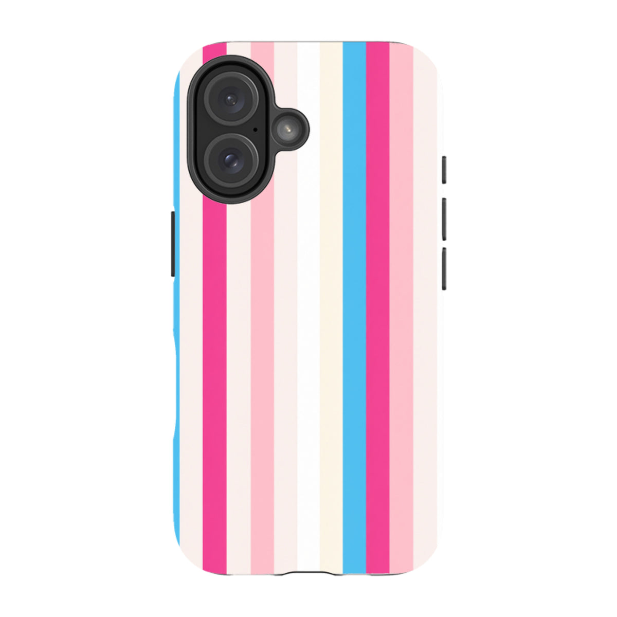 iPhone MagSafe Tough Case - Pink, Blue & Cream Stripe