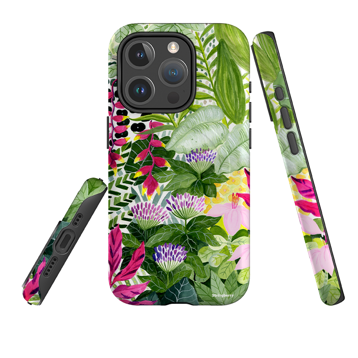 iPhone MagSafe Tough Case -  Pink Botanical By Bex Parkin