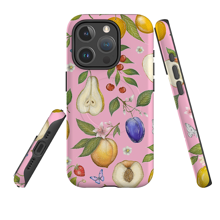 iPhone MagSafe Tough Case -  Pink Fruits By Catherine Rowe