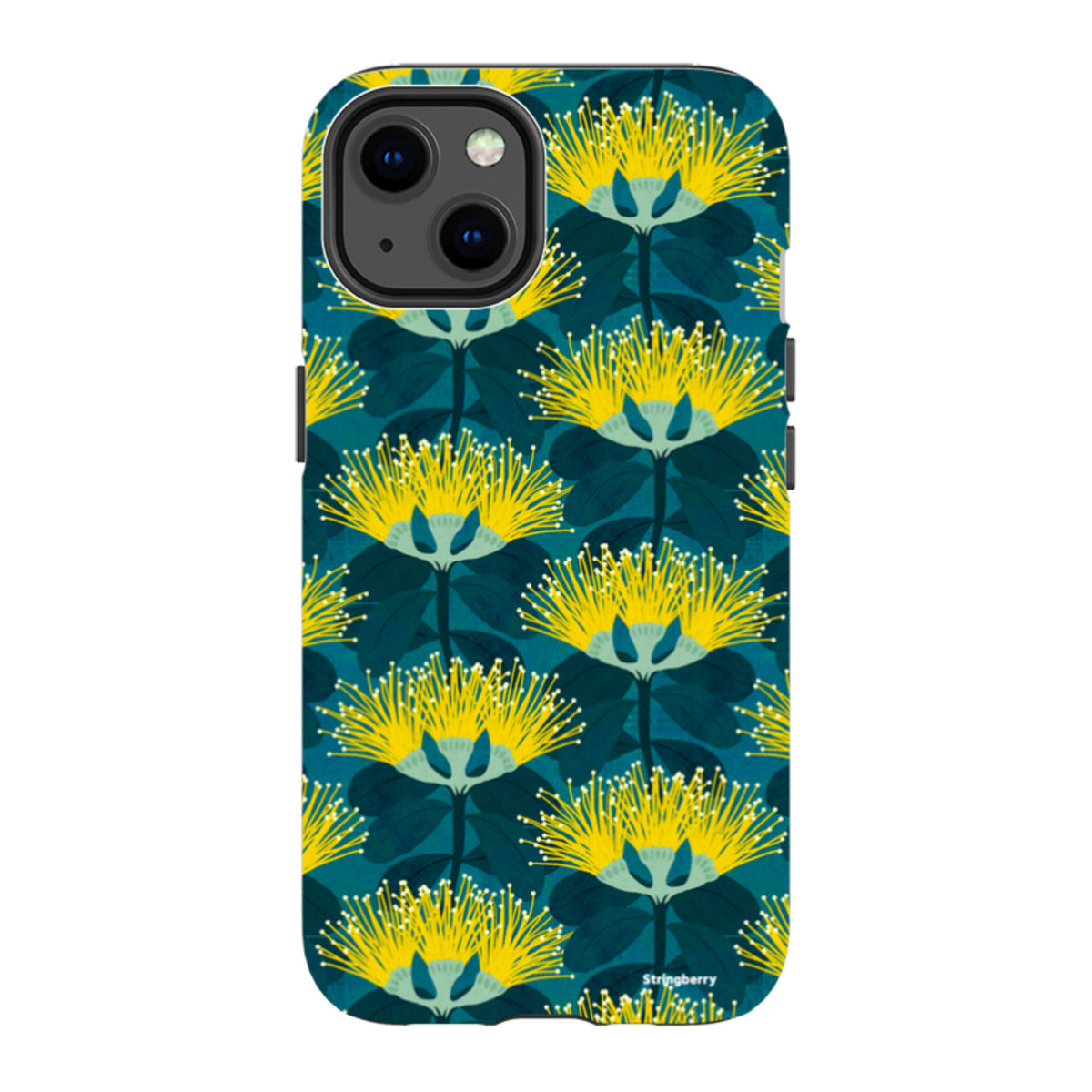 iPhone MagSafe Tough Case - Pohutukawa Yellow and Blue By Katherine Quinn