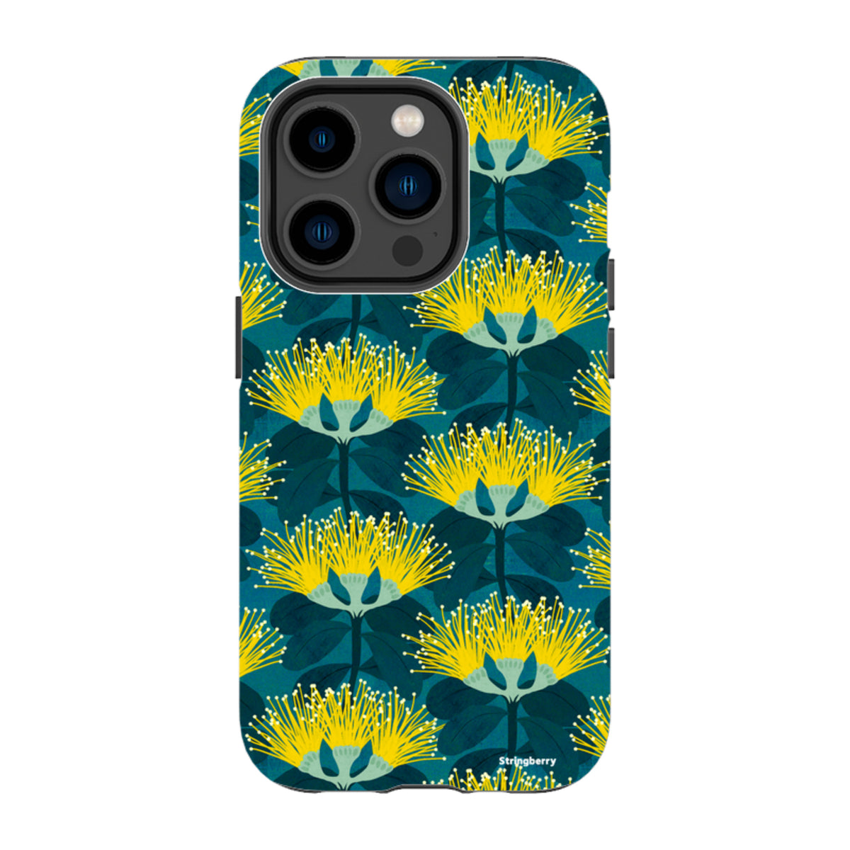 iPhone MagSafe Tough Case - Pohutukawa Yellow and Blue By Katherine Quinn