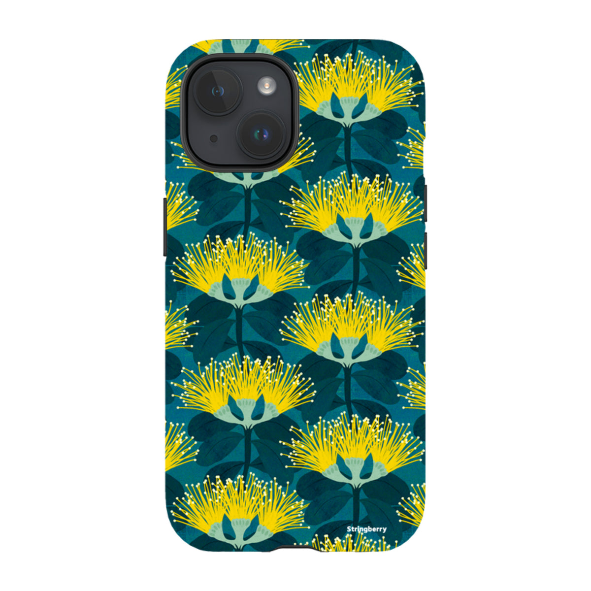iPhone MagSafe Tough Case - Pohutukawa Yellow and Blue By Katherine Quinn
