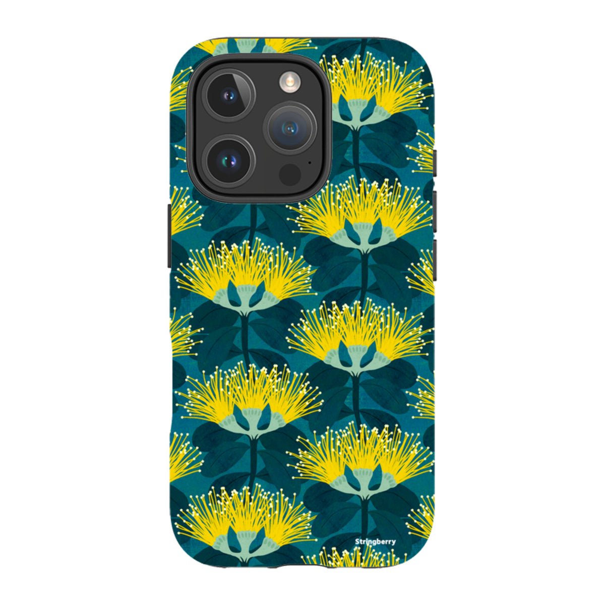iPhone MagSafe Tough Case - Pohutukawa Yellow and Blue By Katherine Quinn