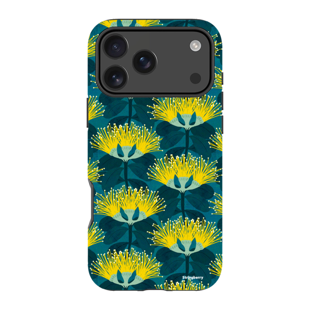 iPhone MagSafe Tough Case - Pohutukawa Yellow and Blue By Katherine Quinn