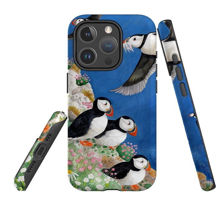 Кейс iPhone MagSafe Tough Case - Puffins от Bex Parkin