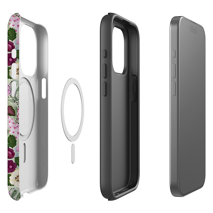 iPhone MagSafe Tough Case - Purple Flowers By Bex Parkin