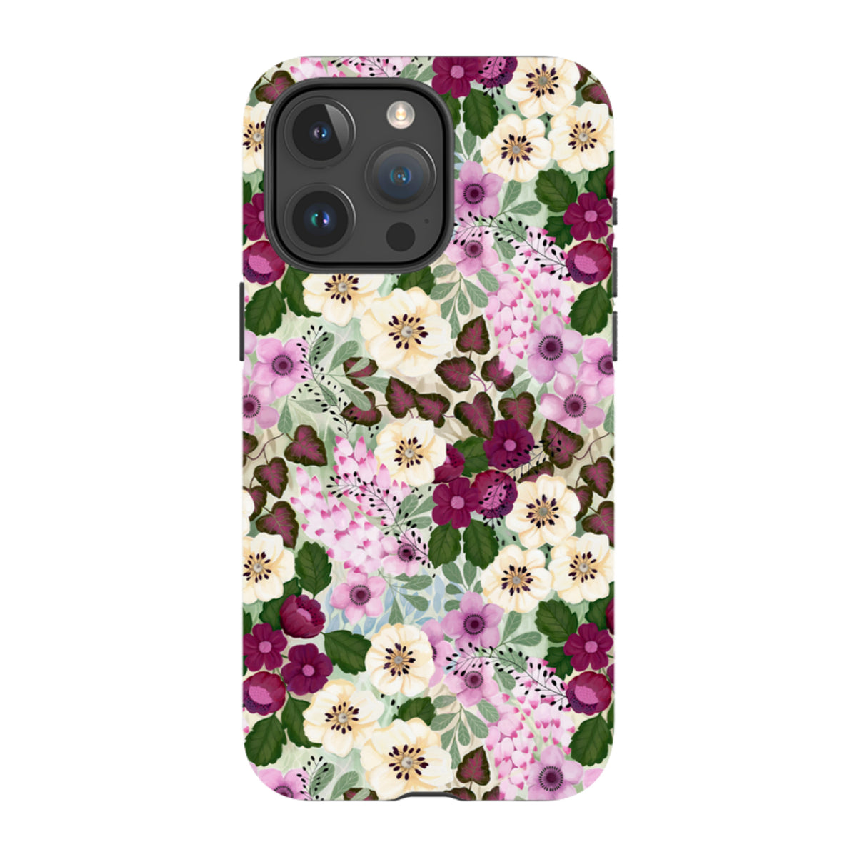 iPhone MagSafe Tough Case - Purple Flowers By Bex Parkin