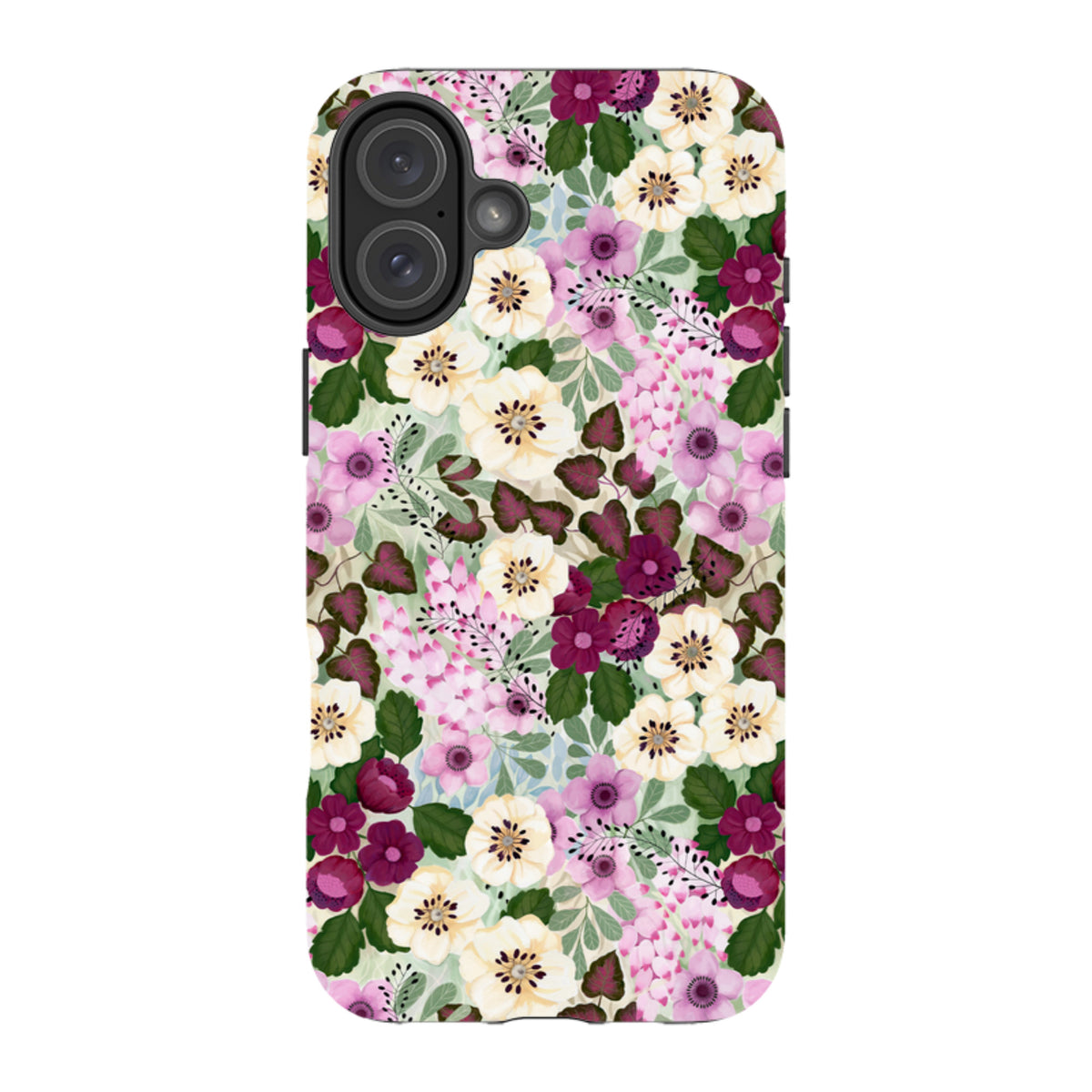 iPhone MagSafe Tough Case - Purple Flowers By Bex Parkin